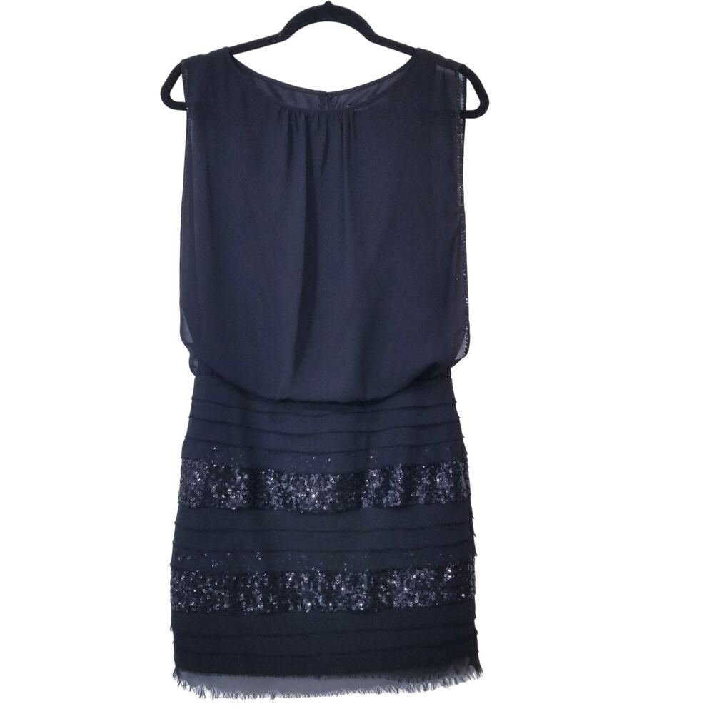 AIDAN by Aidan Mattox Sequins Black Mini Dress